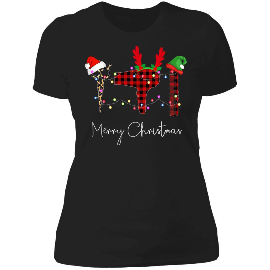 Icons Hair Stylist Light Merry Christmas shirts NL3900 Next Level Ladies' Boyfriend T-Shirt