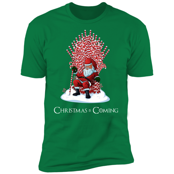 SANTA IS COMING THRONE CHRISTMAS T-SHIRT NL3600 Next Level Premium Short Sleeve T-Shirt