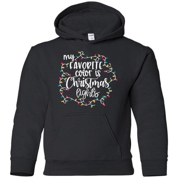 My Favorite Color Is Christmas Lights shirts G185B Gildan Youth Pullover Hoodie