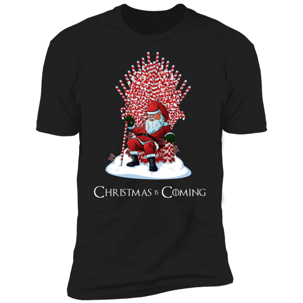 SANTA IS COMING THRONE CHRISTMAS T-SHIRT NL3600 Next Level Premium Short Sleeve T-Shirt