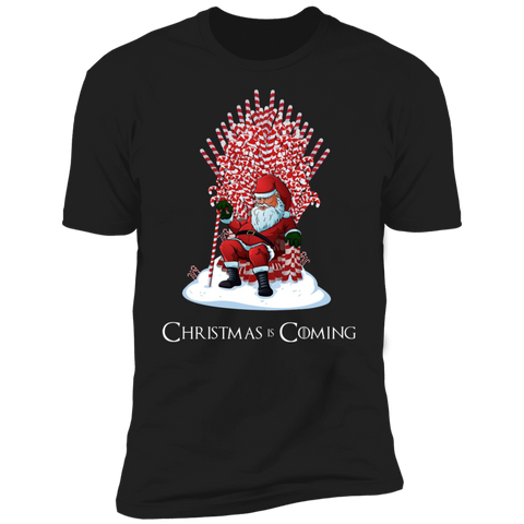 SANTA IS COMING THRONE CHRISTMAS T-SHIRT NL3600 Next Level Premium Short Sleeve T-Shirt