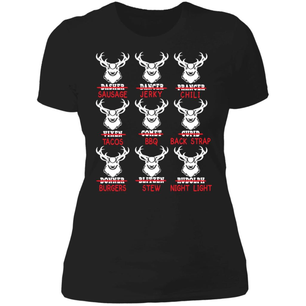 Funny Christmas Deer Bow Hunting Santa Hunter Gift Shirts NL3900 Next Level Ladies' Boyfriend T-Shirt