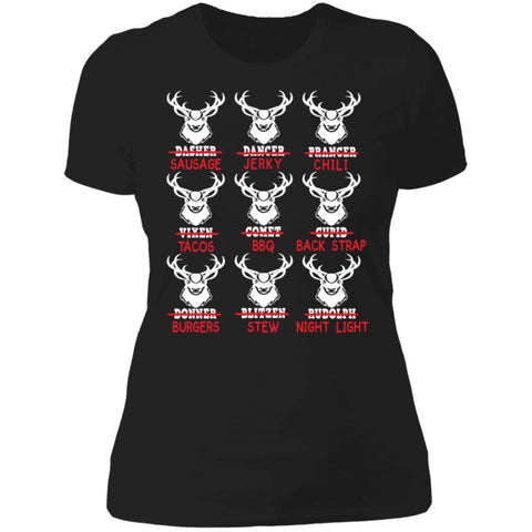 Funny Christmas Deer Bow Hunting Santa Hunter Gift Shirts NL3900 Next Level Ladies' Boyfriend T-Shirt