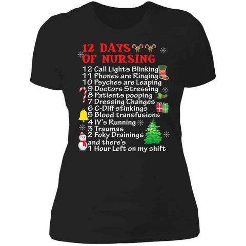 Funny 12 Days of Nursing Christmas Funny shirts NL3900 Next Level Ladies' Boyfriend T-Shirt