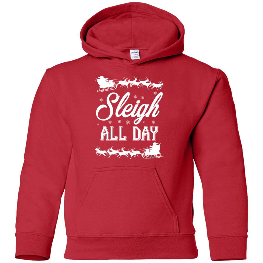 Sleigh All Day Christmas shirts G185B Gildan Youth Pullover Hoodie