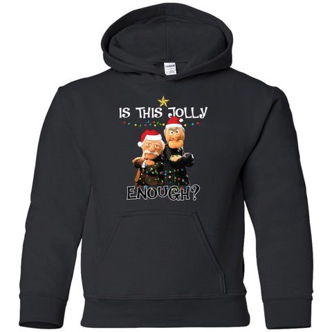 Statler and Waldorf Grumpy Is This Jolly Enough Lights Christmas shirts G185B Gildan Youth Pullover Hoodie