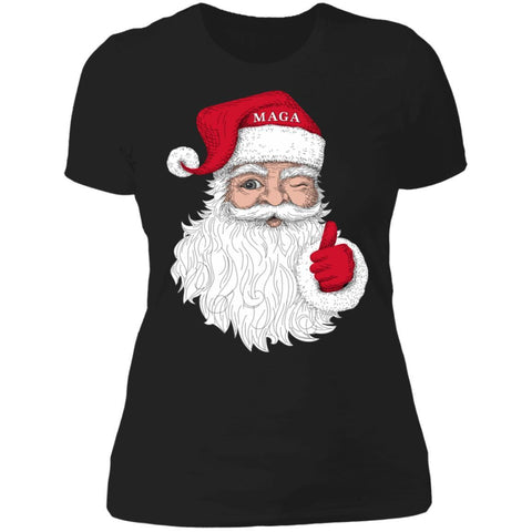 Christmas Santa Claus with MAGA on hat Trump Supporter shirts NL3900 Next Level Ladies' Boyfriend T-Shirt