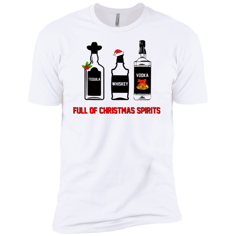 Tequila Whiskey Vodka Full Of Christmas Spirits Xmas NL3600 Next Level Premium Short Sleeve T-Shirt