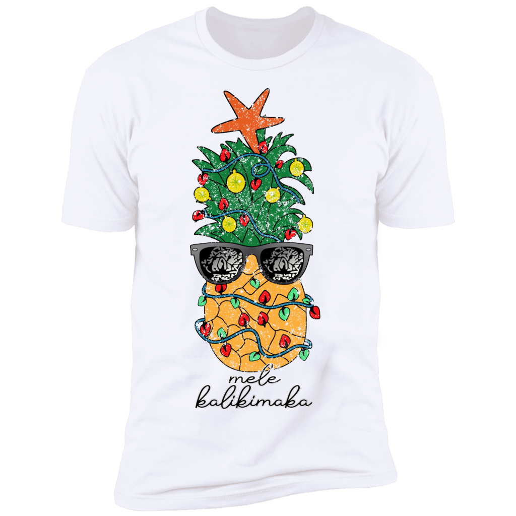 Mele Kalikimaka Hawaiian Christmas Pineapple	Shirt NL3600 Next Level Premium Short Sleeve T-Shirt