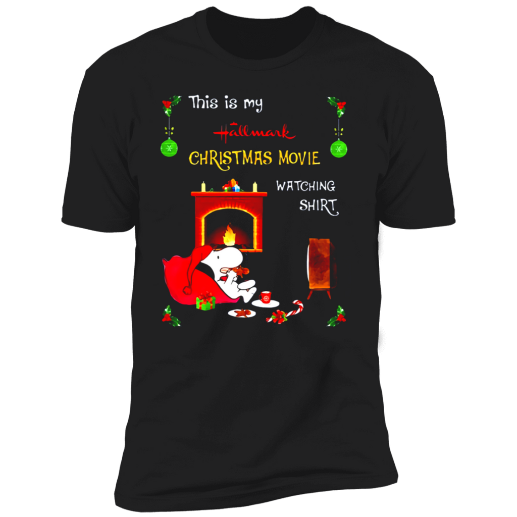 SNOOPY THIS IS MY HALLMARK CHRISTMAS MOVIE WATCHING SHIRT NL3600 Next Level Premium Short Sleeve T-Shirt