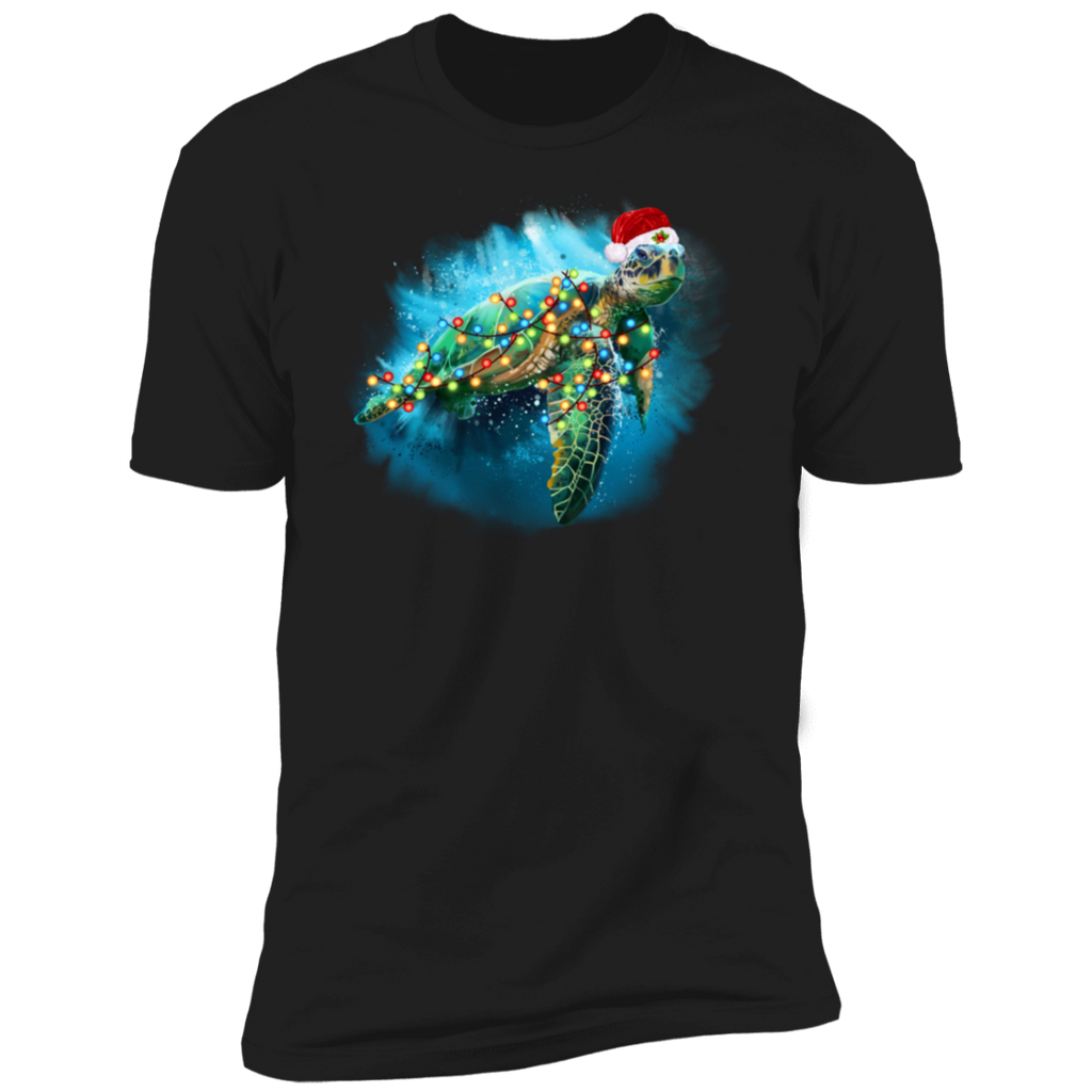 Santa Sea Turtle Christmas Lights T-shirt NL3600 Next Level Premium Short Sleeve T-Shirt