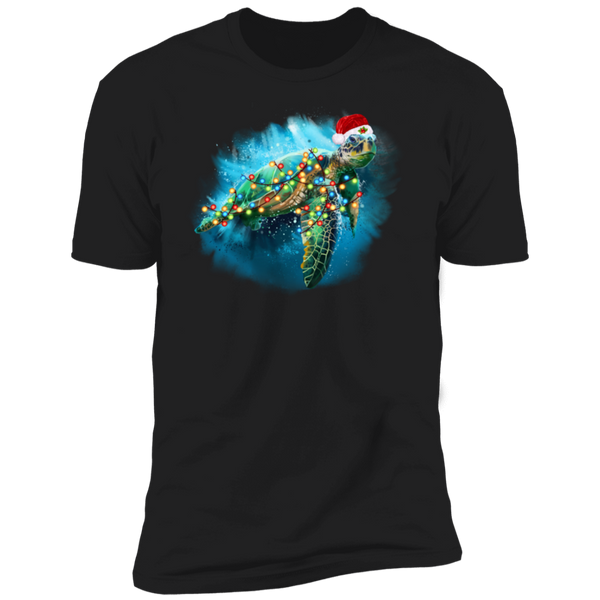 Santa Sea Turtle Christmas Lights T-shirt NL3600 Next Level Premium Short Sleeve T-Shirt