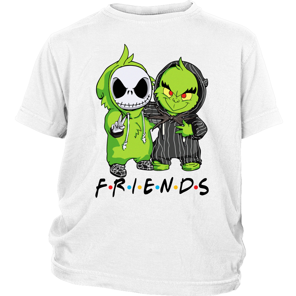 Funny Baby Jack Skellington and Grinch Friends Christmas Shirts District Youth Shirt