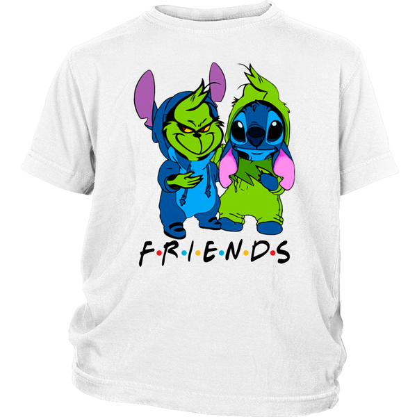 Funny Baby Grinch and Stitch Friends Christmas Shirts District Youth Shirt