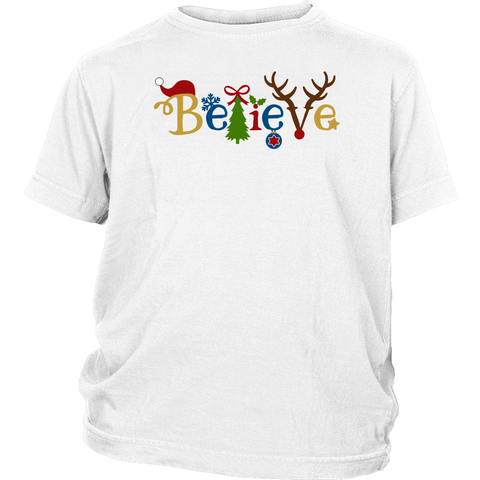Believe Santa Christmas T Shirt District Youth Shirt