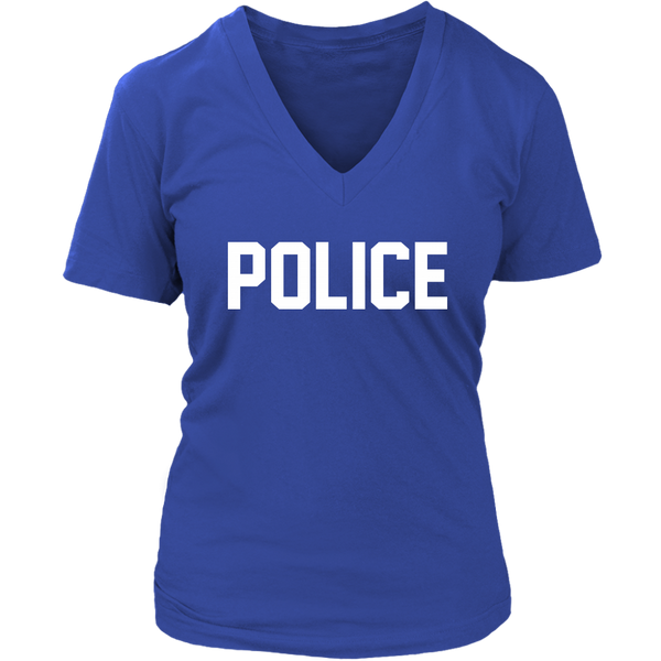 Police Shirts Police Officer Christmas Costume Gift District Womens V-Neck