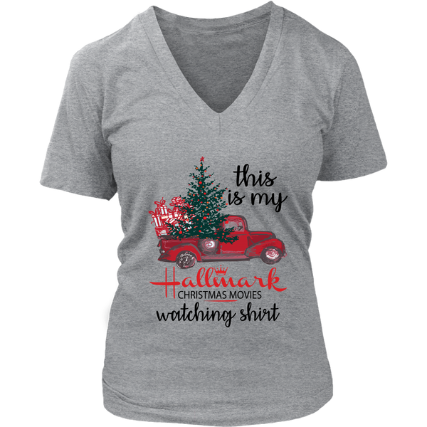 This is My Hallmark Christmas Movie Watching Shirt Funny Costume Christmas District Womens V-Neck