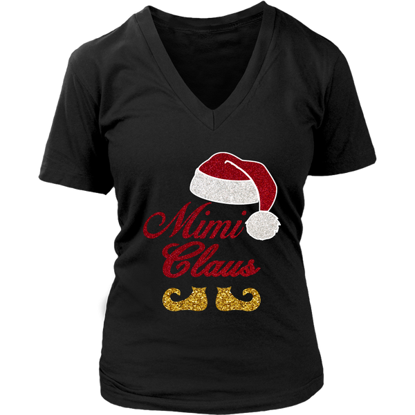 Funny Santa Mimi Claus Merry Christmas shirts District Womens V-Neck