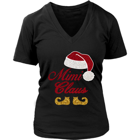 Funny Santa Mimi Claus Merry Christmas shirts District Womens V-Neck