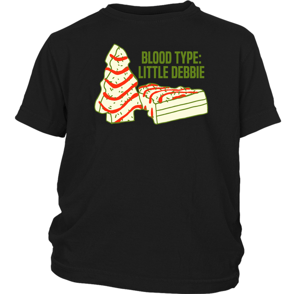Blood Type The Season Little Debbie Christmas Tree Snackcake Shirts District Youth Shirt