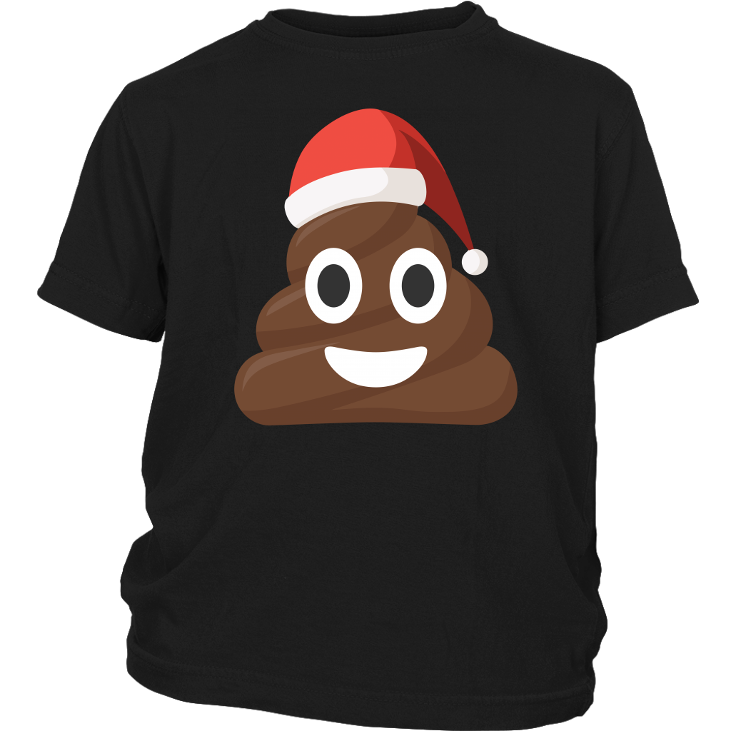 Funny Christmas Poop Emoji Santa Hat shirts District Youth Shirt