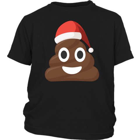 Funny Christmas Poop Emoji Santa Hat shirts District Youth Shirt