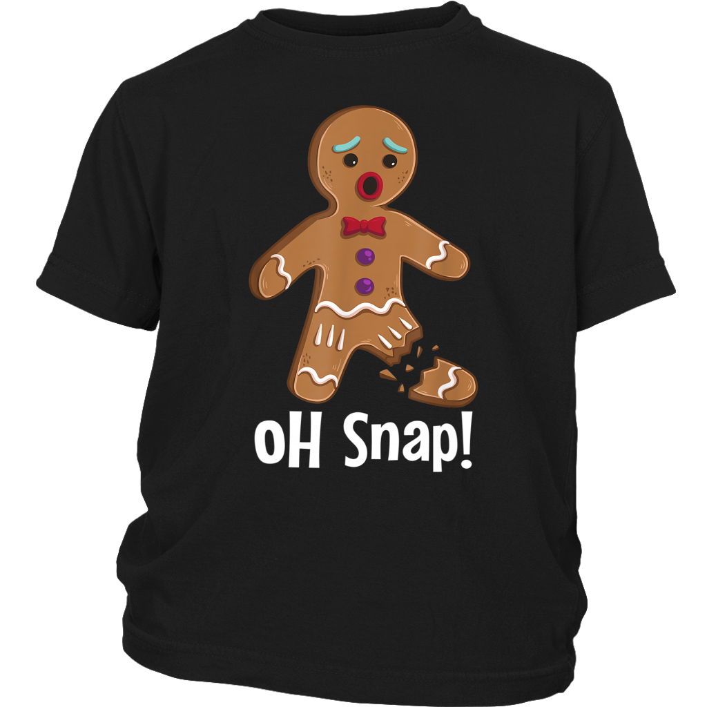 Gingerbread Man Oh Snap Funny Christmas Shirts District Youth Shirt