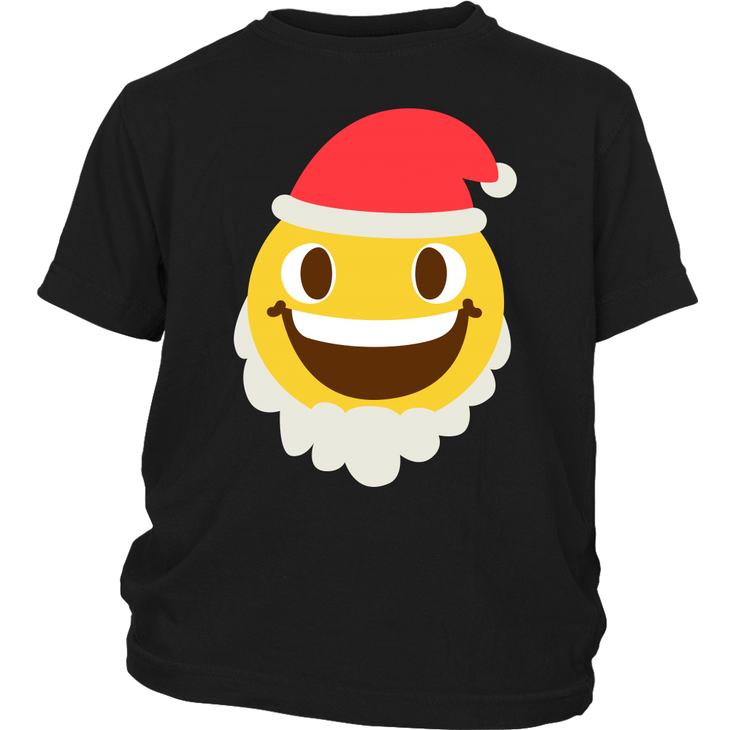 Funny Christmas Costume Cute Emoji Santa Claus Smile shirts District Youth Shirt