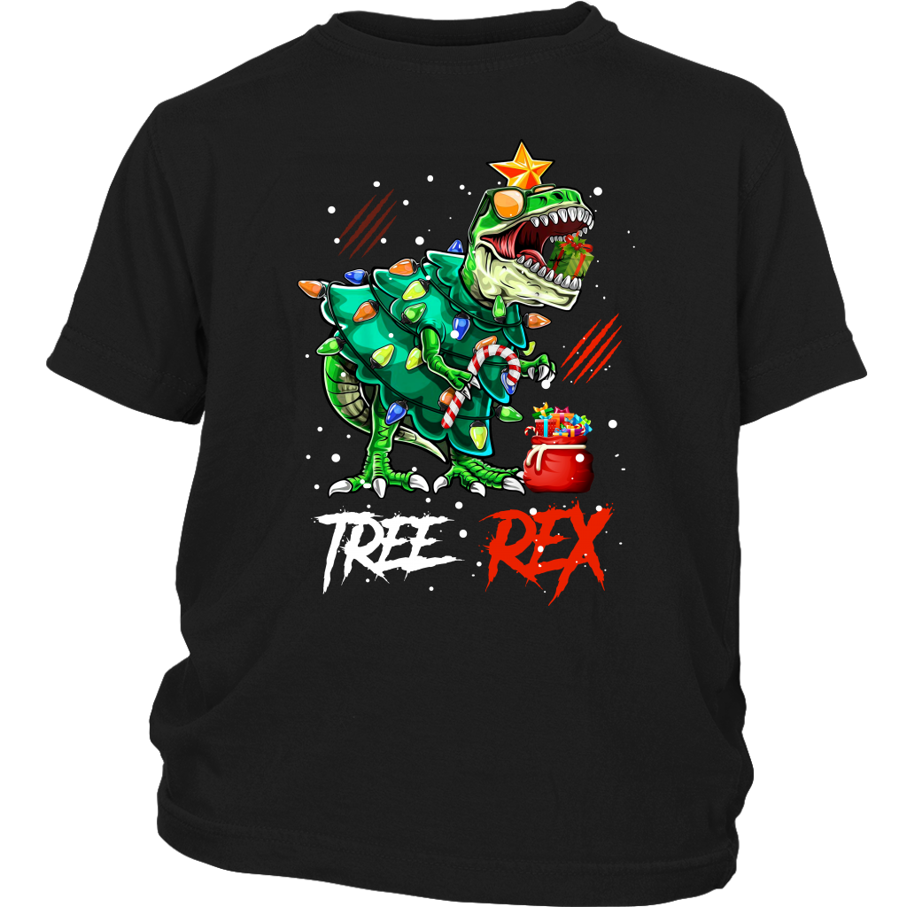 Cute Dinosaur Tree Rex Light Christmas Gift Funny shirts District Youth Shirt