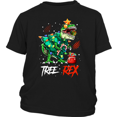 Cute Dinosaur Tree Rex Light Christmas Gift Funny shirts District Youth Shirt