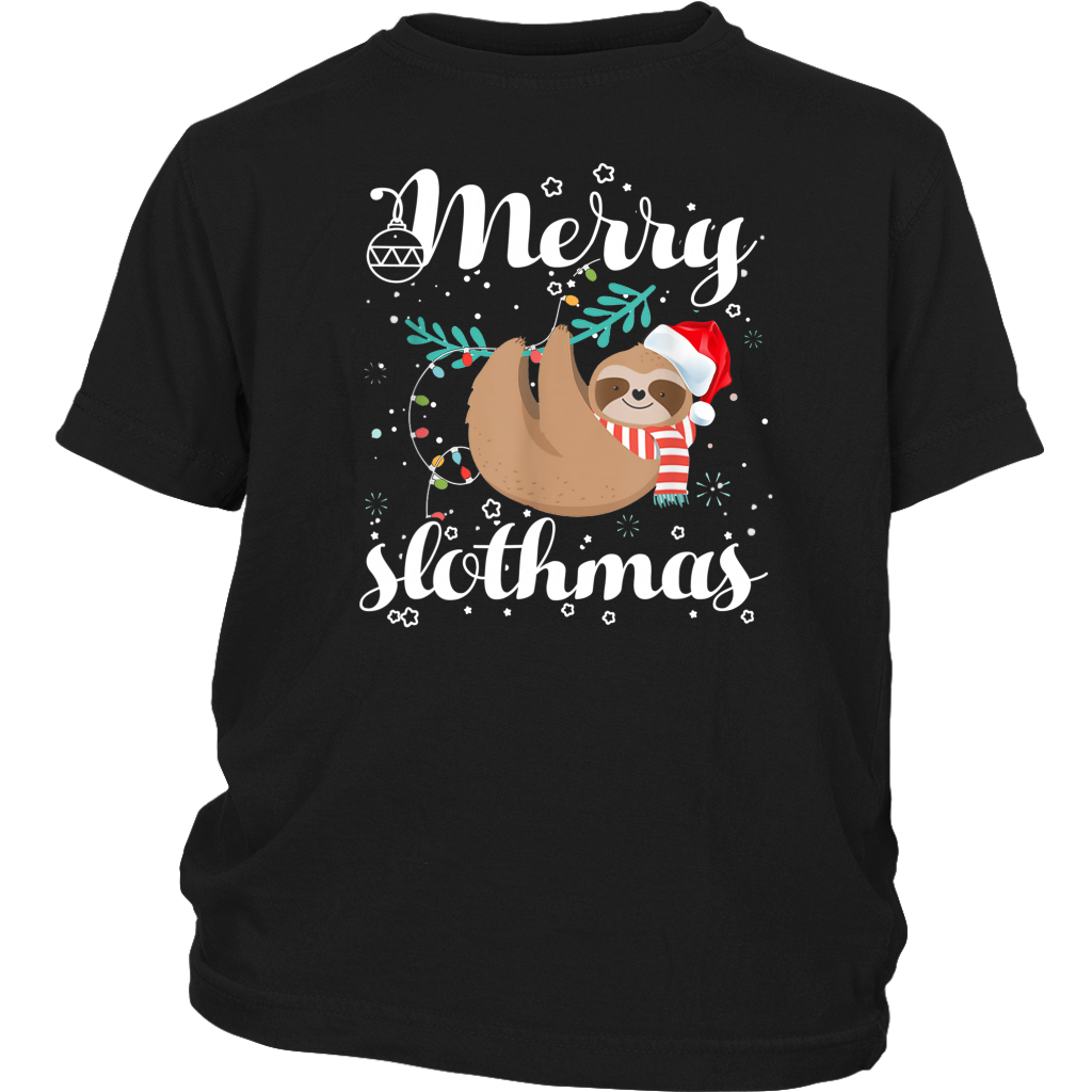 Merry Slothmas Christmas Shirts Sloth Lover Gift District Youth Shirt