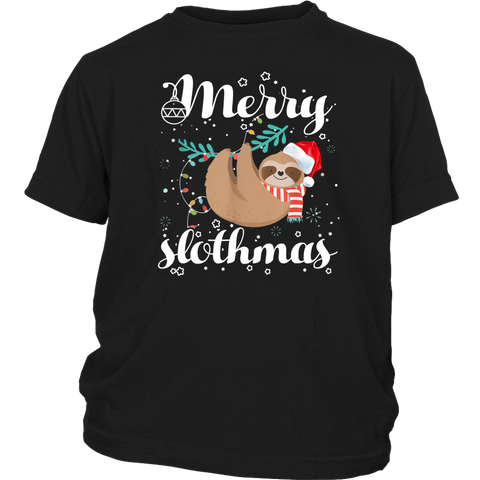 Merry Slothmas Christmas Shirts Sloth Lover Gift District Youth Shirt
