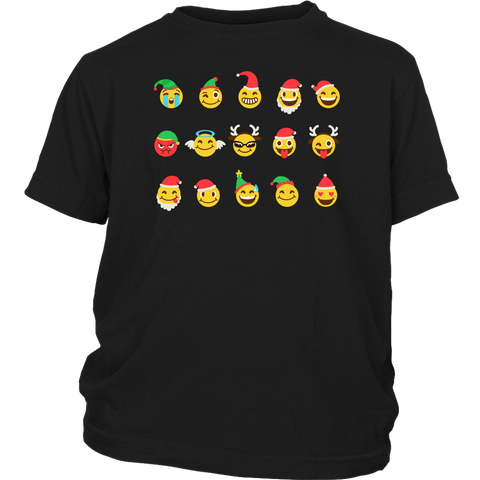 Funny Christmas Cute Emoji tshirts Funny Emotion Emoji shirt District Youth Shirt