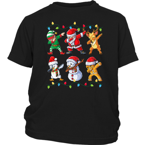 Dabbing Santa Elf Snowman Reindeer Gingerbread Penguin Christmas shirts funny District Youth Shirt
