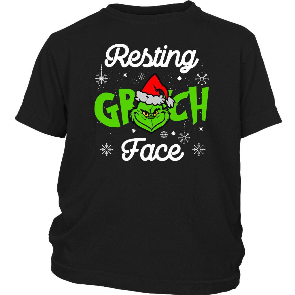 Funny Christmas Resting Grinch Face shirts District Youth Shirt