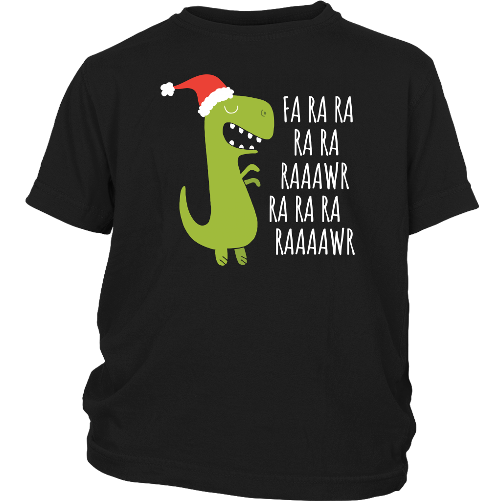 Funny Christmas Dinosaur T-Rex Fa Ra Ra Ra Rawr shirts District Youth Shirt