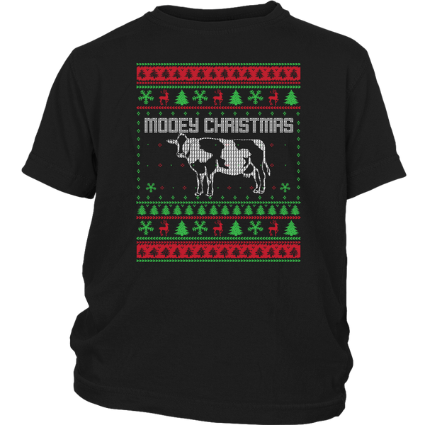 Mooey Christmas Cow Heifer Ugly Christmas Shirts District Youth Shirt