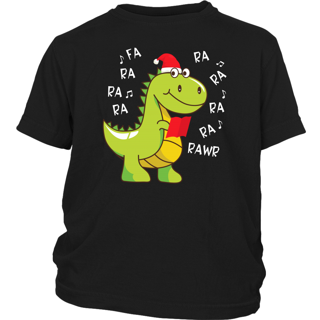 Fa Ra Rawr T-Rex Christmas Carol Funny Fa La La shirts District Youth Shirt