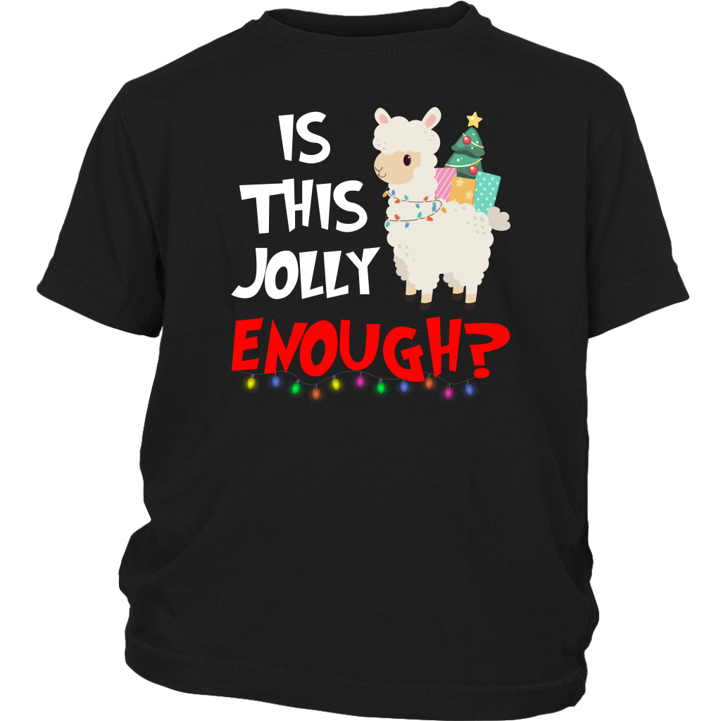 Is This Jolly Enough Llama christmas shirts District Youth Shirt