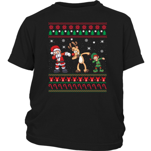 Dabbing Santa Reindeer Elf Christmas Xmas funy shirts District Youth Shirt