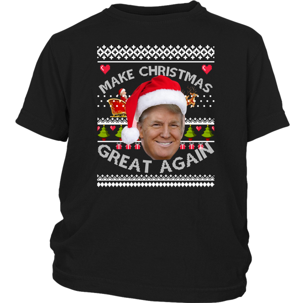 Funny Make Christmas Great Again Donald Trump Shirt Ugly Sweater Christmas District Youth Shirt