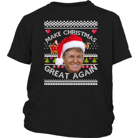 Funny Make Christmas Great Again Donald Trump Shirt Ugly Sweater Christmas District Youth Shirt