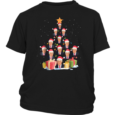 Funny Trump Make Christmas Great Again Tree Lights shirts District Youth Shirt