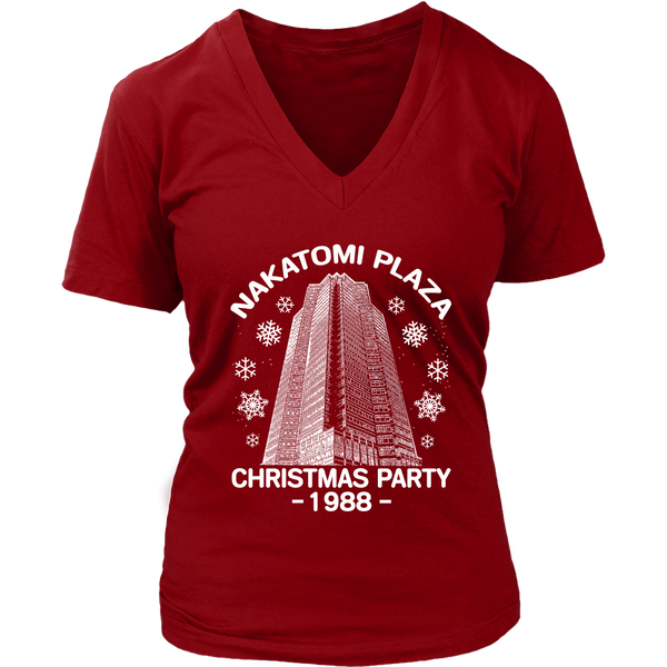 Nakatomi Plaza Christmas Party 1988 shirts District Womens V-Neck